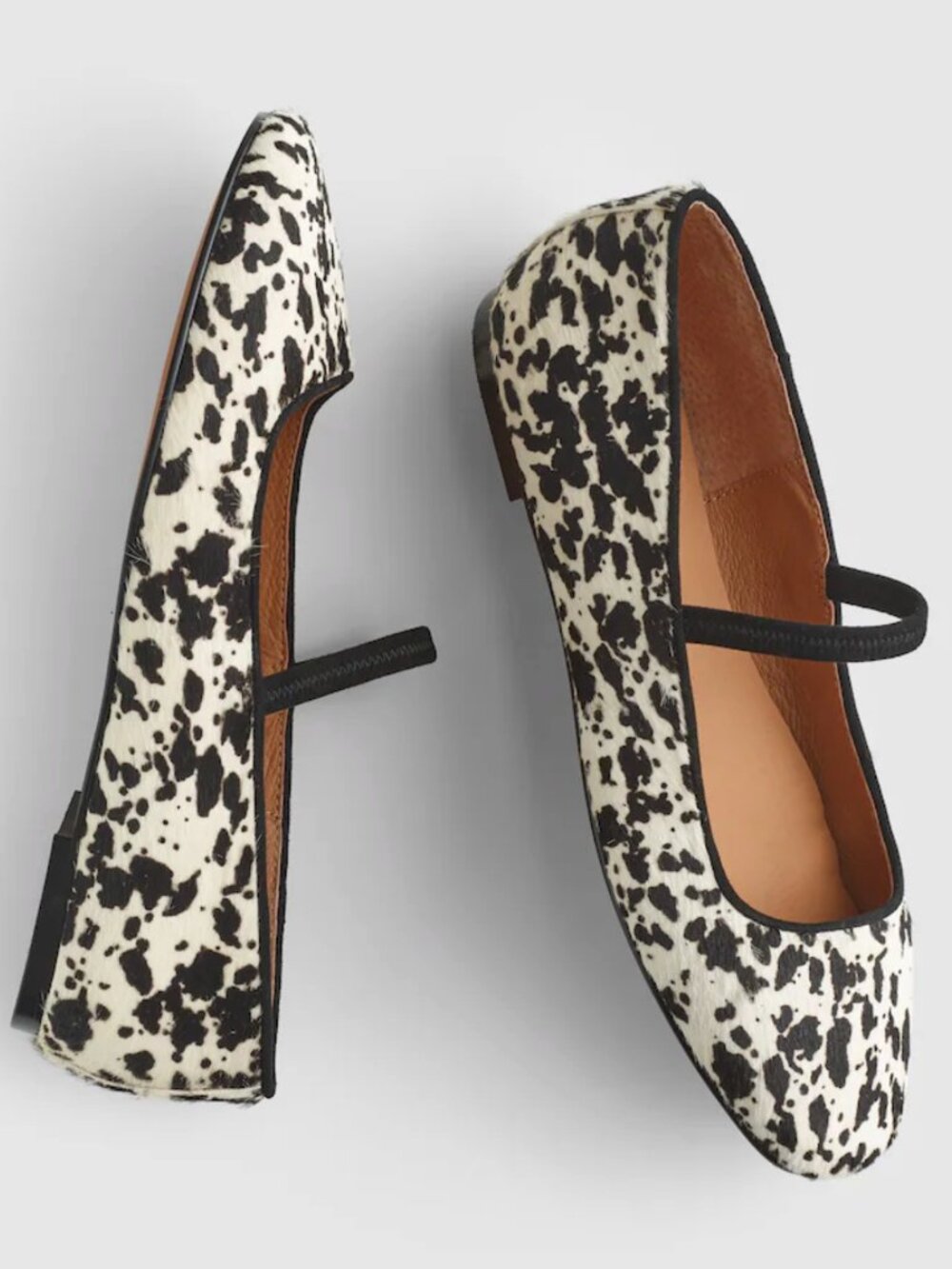 MADEWELL Greta Mary Jane Flats Black & White Animal Print Flats Ballet Flats 11